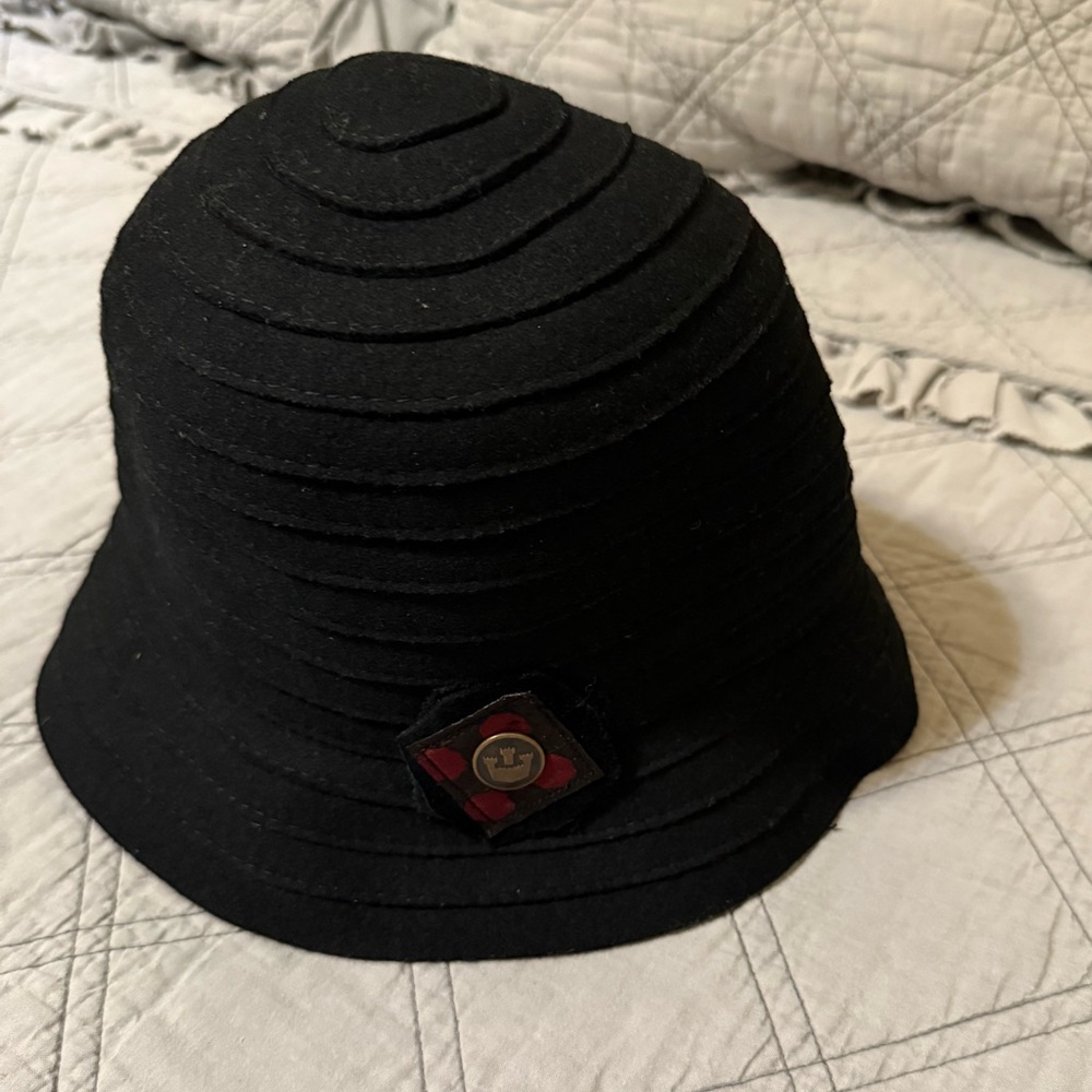 Goorin Bros Black 100% Wool Women’s Bucket Hat Black Ribbed Size Medium